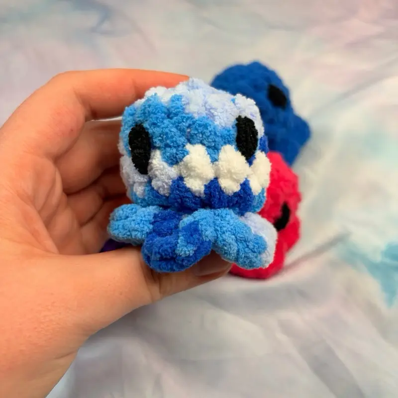 Crochet Octopus Squishie Plushie Stress Ball Handmade Amigurumi