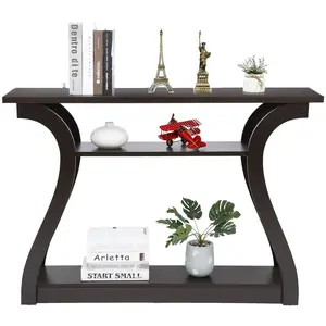LEMY Entryway 47" SImple Style MDF Accent Console Table, Brown
