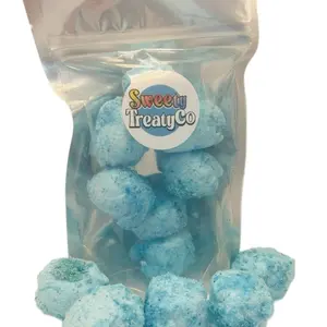 Sweety TreatyCo Blue Raspberry Bombs - Chewy Candy Snack - Sweet Fruit Bonbon Treats