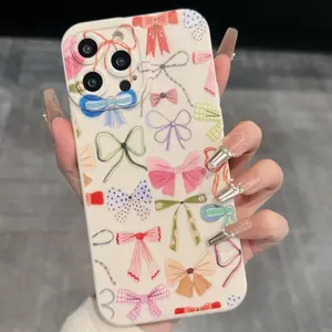Cute Bowknot Pattern Phone Case, Fashion Phone Protective Case, Phone Accessory Compatible with iPhone 16 15 14 13 12 11 Pro Max Phone Cases and iPhone X/XS MAX, 12 13 Mini, iPhone SE4/16E