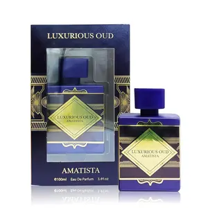 Luxurious Oud Amatista Cologne for Men 3.4oz/100ml Eau de Parfum with Amber Woody Lavender Nutmeg Patchouli & Musk Scent Long Lasting Fragrance