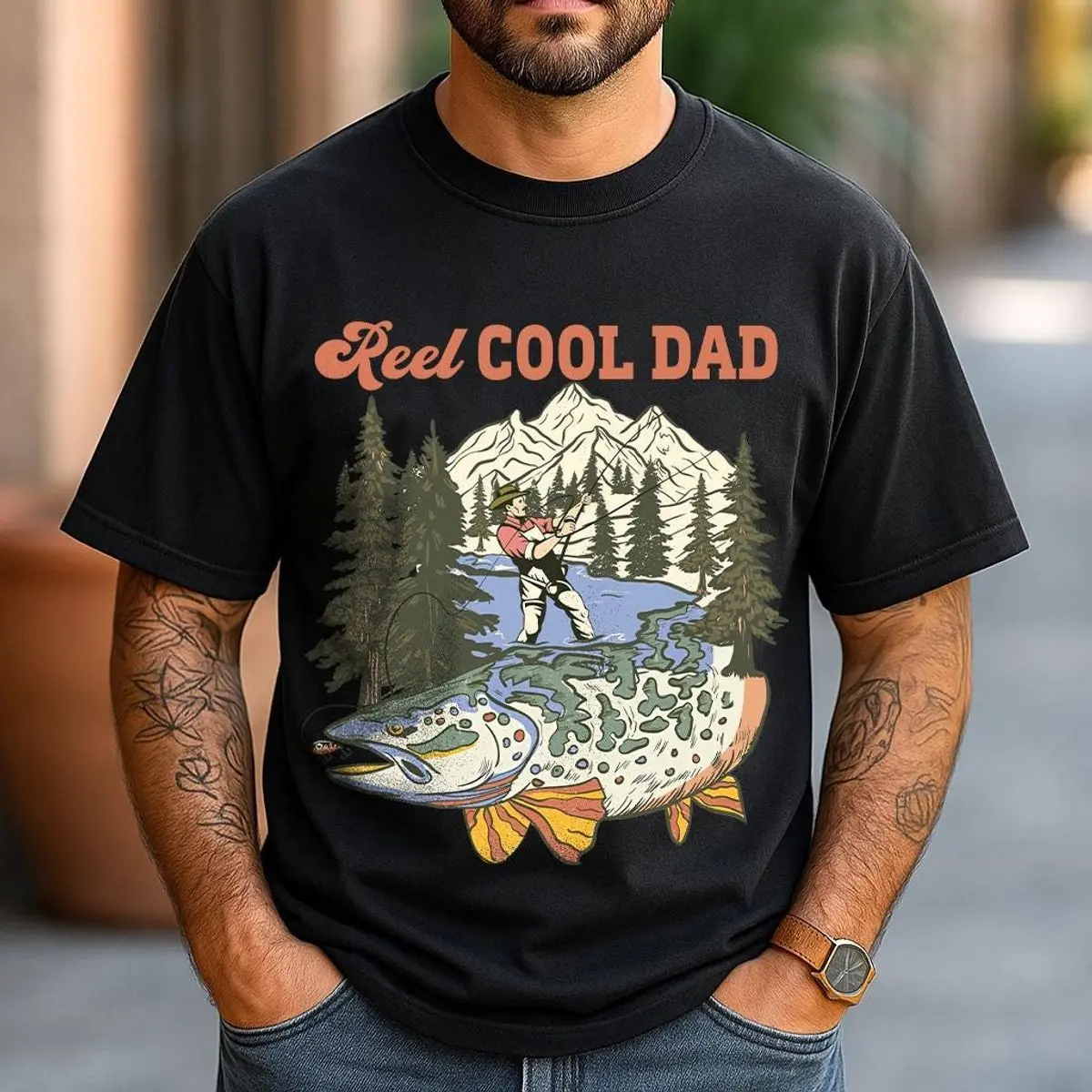 Reel Cool Dad Shirt, Reel Cool Dad Fishing Shirt, Funny Fishing Dad T Shirt, Father’S Day Gift, Unisex Short Sleeve Tee, Graphic Round Neck Tee