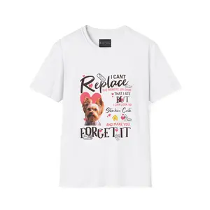 Christian Surf Wear /Graphic Mind Clothing - Cute Yorkie dog Quirky Pet Lover T-Shirt - I Can’t Replace what I Ate  Animal Lover Gift, Funny Pet T-Shirt, Gifts for Dog Owners, Cute Dog Tee