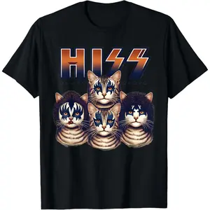 Hiss Cats Rock Kittens Rocking for Cat Lover Cat Mom Cat Dad T-Shirt