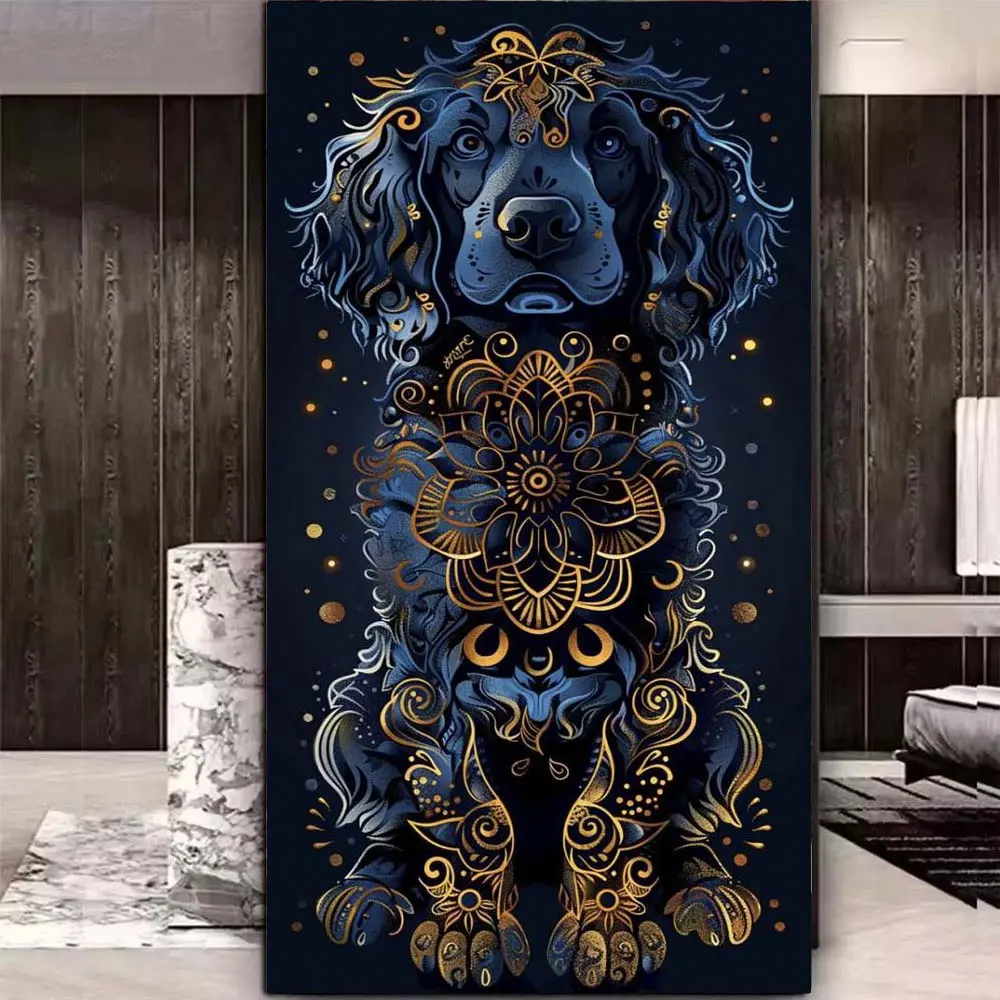 1PC 30x60cm/11.8x23.6in, 40x70cm/15.7x27.6in, 50x90cm/19.7x35.4in, 5D DIY round diamond painting, frameless with toolkit, full artificial diamond painting, diamond art embroidery kit, handmade home decor, dog pattern, Diamond Pattern Design