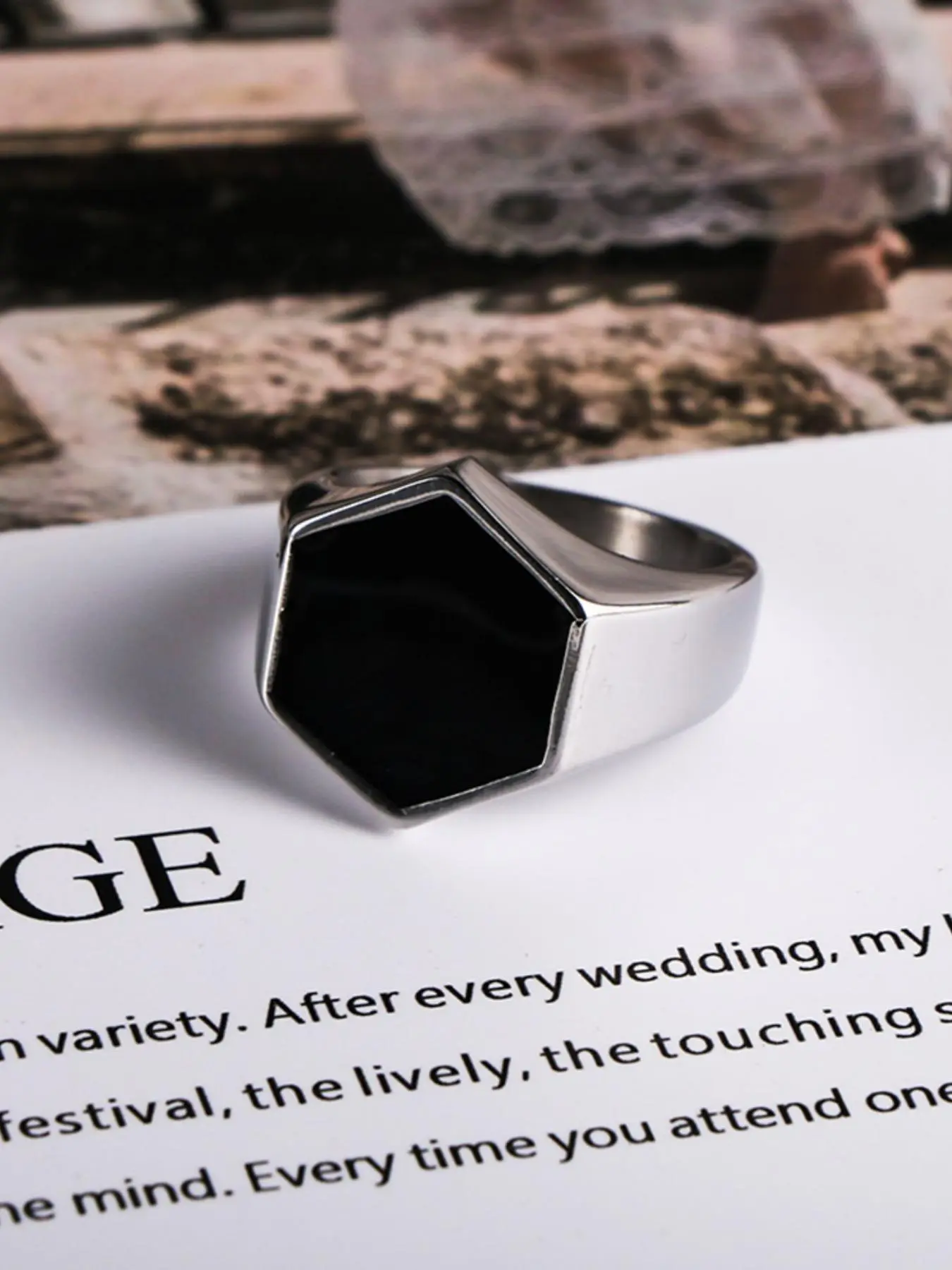 Irregular Geometric Design Cuff Ring, Beautiful Rings, Fashion Rings, Vintage Rings Jewelry, Stainless Steel Jewelry for Party, Daily Clothing Decor, Trendy All-match & Exquisite Jewelry for Birthday Gift