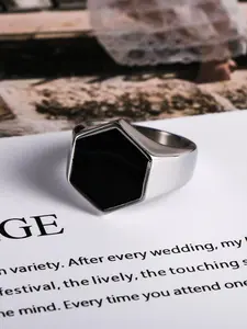 Irregular Geometric Design Cuff Ring, Vintage Rings Jewelry, Stainless Steel Jewelry for Party, Daily Clothing Decor, Trendy All-match & Exquisite Jewelry for Birthday Gift