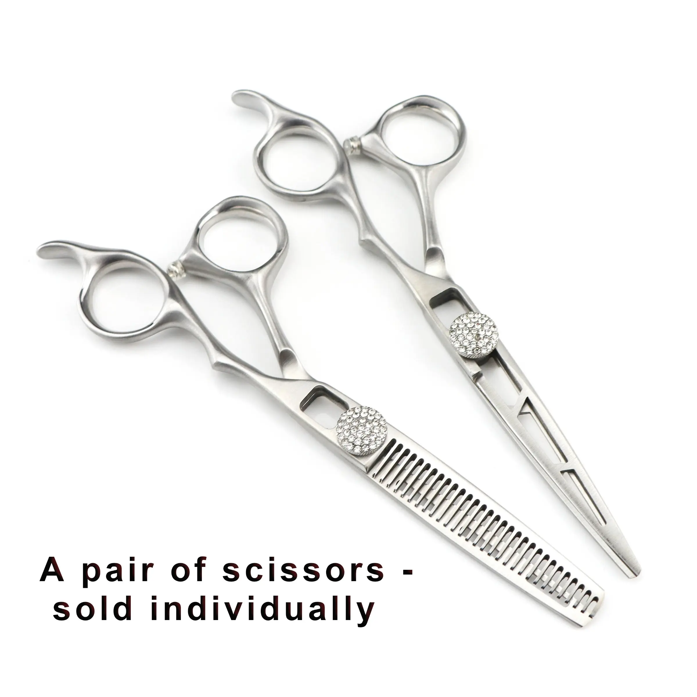 6.0 Inch Silver Color Matte High-End Hairdressing Scissors, 440C Stainless Steel, Cutting and Thinning Scissors, Ergonomic Handle Design, Home Styling Tool, Shears for Hair