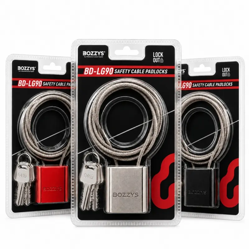 BOZZYS Durable Adjustable Security Cable Padlock with 3 Keys, 1.15ft Long 1/6in Thick Steel Cable, Aluminum Alloy Body, -30°C to 80°C Tolerance, 800N Tension Hold Weatherproof Lock for Family Bicycles, Outdoor Furniture
