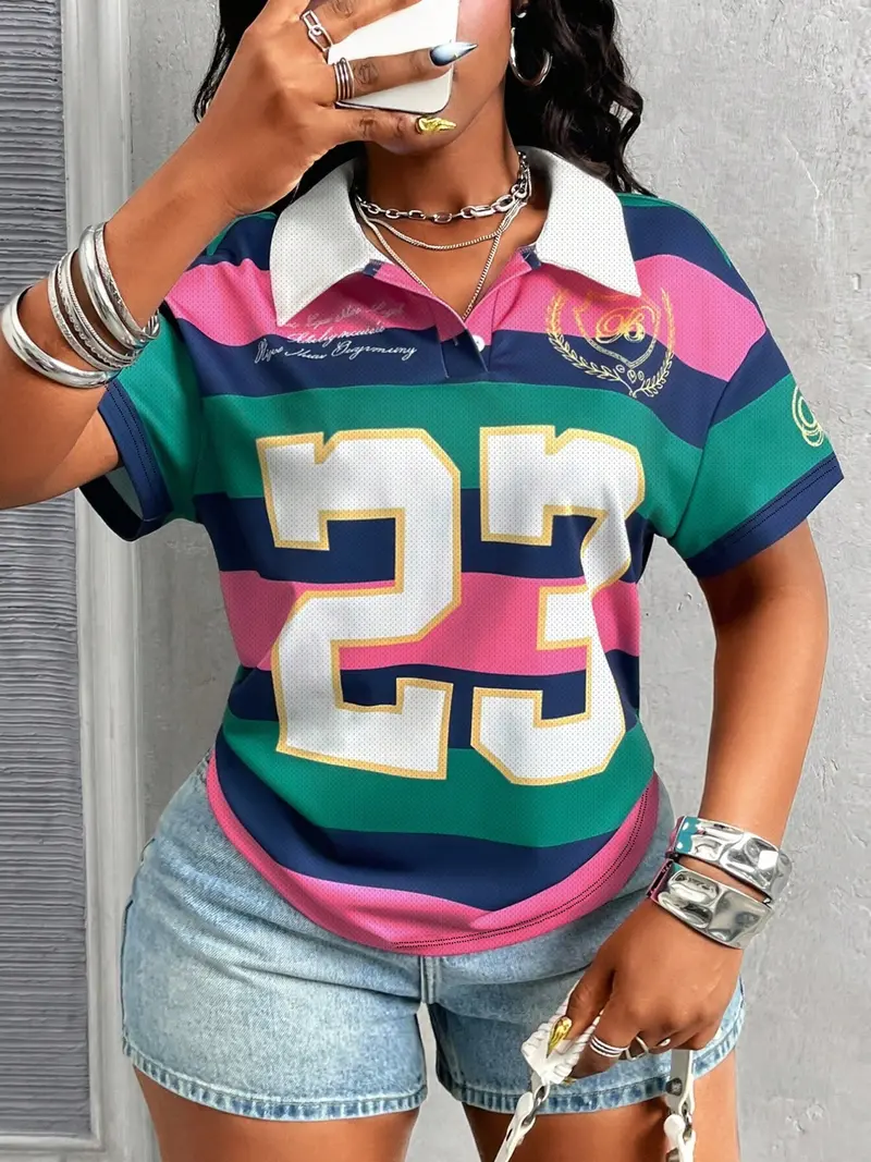 striped polo shirt women 2000s - TikTok Shop