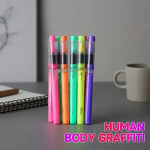 High-Gloss Highlighter Pen, Soft Brush Head, Drawing Sketch CD, DIY Skin Art, Halloween Gift, School Supplies