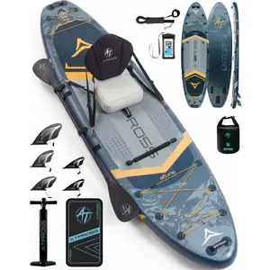 [Spring Glow Up] 12'×36" Inflatable Stand Up Paddle Board, 500LBS Extra Wide Capacity, Premium SUP with Kayak Seat for Advanced Paddlers, Fishing, Yoga & Kayaking, Non-Slip Stable Deck, Complete Accessories Kit with Backpack