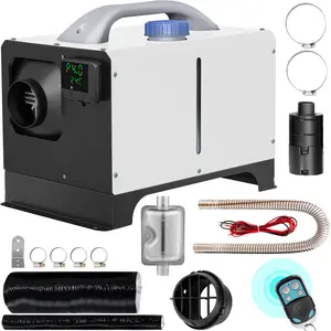 【fathersdaygift】VEVOR Diesel Air Heater 8KW Parking Heater 12V Truck Heater, One Air Outlet, with Black LCD Switch, Remote Control, Fast Heating Compact Diesel Heater, For Car, RV Truck, Boat, Campervans, Caravans