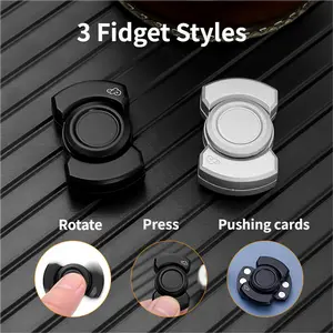 3-in-1 Fidget Spinner Metal Butterfly EDC Toy with Push Coins - White & Black Options