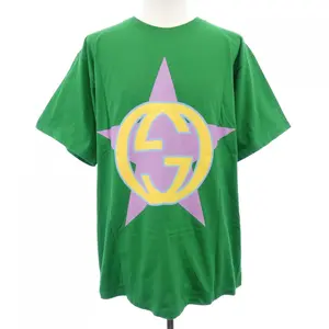 Pre-owned GUCCI Cotton Small Leather Goods Star Interlocking T Shirt