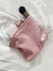 1 Piece Minimalist Casual Plain Cosmetic Makeup Bag, Makeup Containers, Portable Large Capacity Travel Toiletry Bag, Zipper Makeup Organizer Pouch, Wet & Dry Uses Storage Bag For Travel & Daily Used