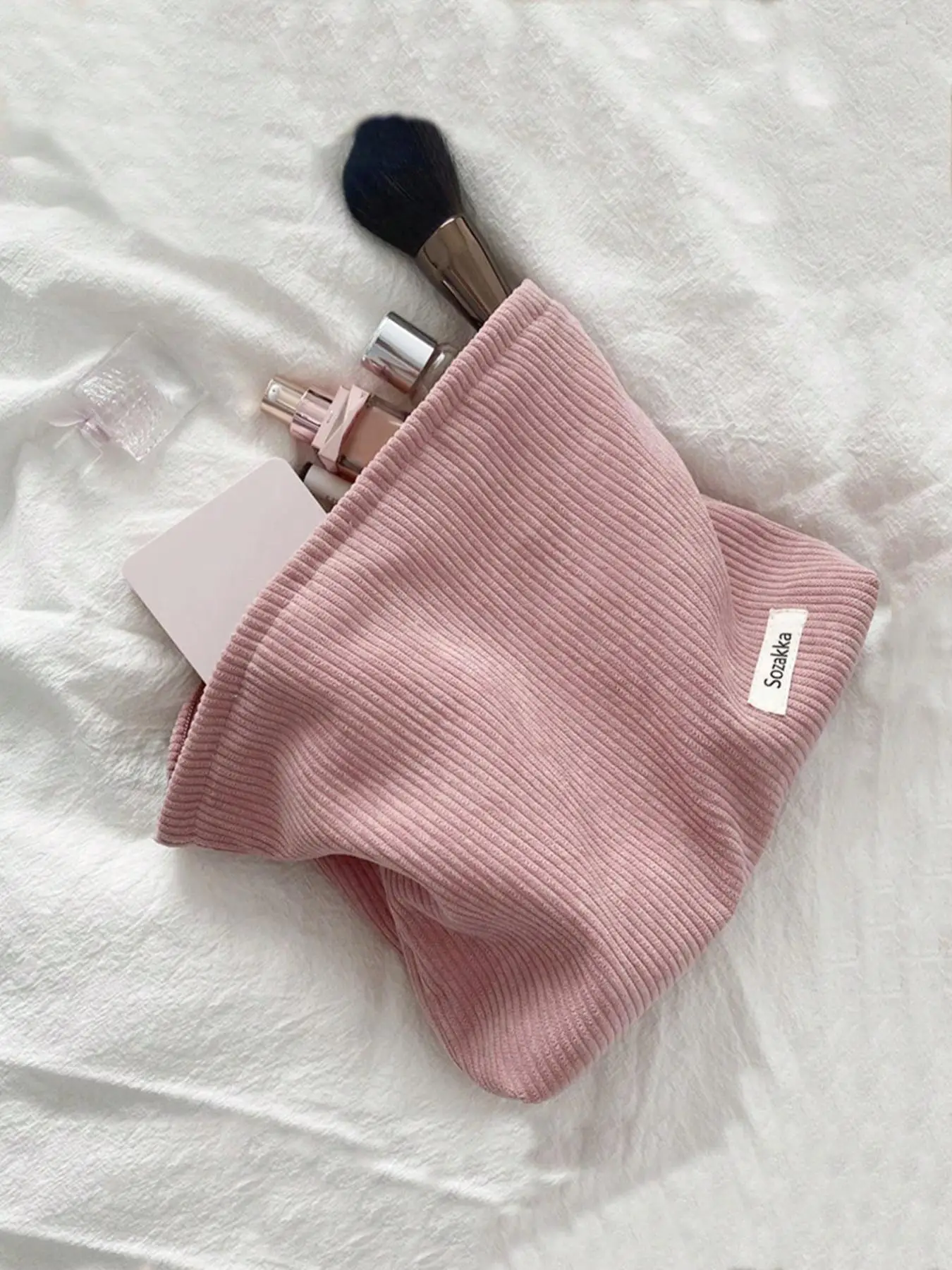 1 Piece Minimalist Casual Plain Cosmetic Makeup Bag, Portable Large Capacity Travel Toiletry Bag, Zipper Makeup Organizer Pouch, Wet & Dry Uses Storag