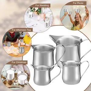 Mini Milk Coffee Cup Bell Frothing Pot, 2/3/5/8oz Sizes, Ideal for Espresso, Milk, Cream, Home & Commercial Use, Restaurant, Cafe