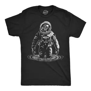 Mens Funny T Shirts Skeleton Black Hole Cool Space Graphic Tee for Men Mens Funny T Shirts Cool Vintage Fashion T-Shirt Gift Classic Menswear Funny Space Short Sleeve Novelty Tees for Guys Black -