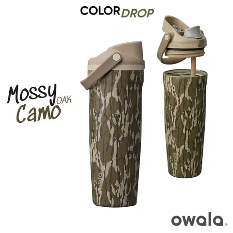 [New] Owala Mossy Oak Camo 30oz Freesip Sway Tumbler, limited edition, 24-hour insulation, Durable Stainless Steel Reusable Water Cup with Straw for Adventure and Everyday Hydration