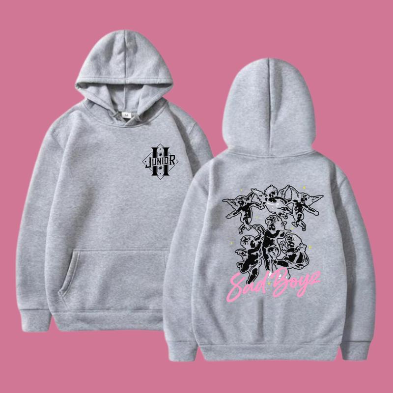 Sad Boyz Junior H Hoodie, Sweatshirt, T-Shirt, Angel Graphic Hoodie For Men And Women, Urban Streetwear Black Hoodie, Oversized Fall Sweatshirt, Soft Cotton Hoodie Gift For Sad Boyz Fans