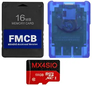 PS2 Video Games Memory FMCB Card with MX4SIO 64GB with Games TF Card Adapter for All PS2 Version