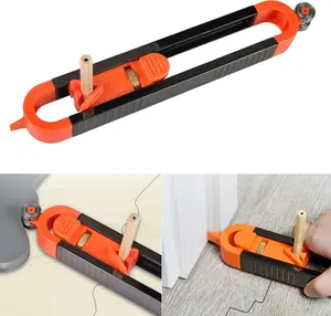 Precise Contour Scribe Tool with Lock for Pencil.Woodworking Edge Corner Measuring ProfileDuplicator,Bring 2 pencils