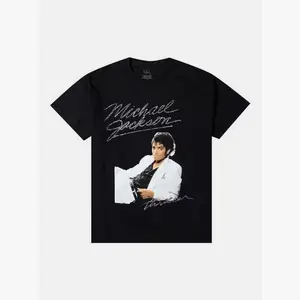Michaels S Jackson Thriller Album Portrait T-Shirt Hot Topic Cotton Fabric graphic tee graphic t-shirts Menswear Stylish Cotton Tee You’ll Keep