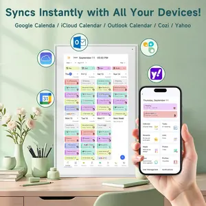 21.5 Inch Smart Digital Calendar – Electronic Chore Chart & Planner with 1920x1080P IPS Touchscreen, Weekly/Monthly Family Organizer for Wall or Desk, White 2026 New Version