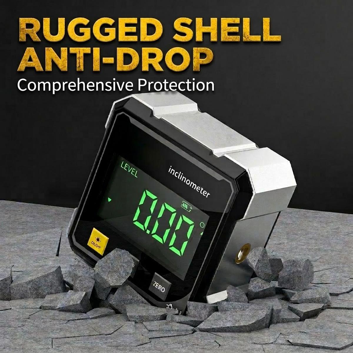 4-Side Magnetic Digital Angle Gauge Cube Inclinometer with Backlight Rechargeable Digital Angle Finder with LCD Display Table Saw Miter Protractor Woodworking Measuring Tool