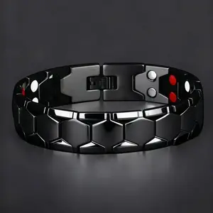 Men's Titanium Steel Bracelet - Double Row High Power Magnets, Ideal Birthday Gift for Boyfriend, Father or Male Family Member
