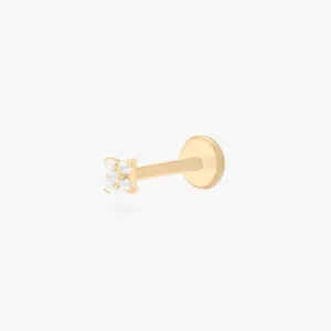 Pave X Flatback Stud