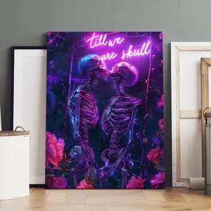 Skeleton Pattern Wall Art, Unique Artwork, Modern Art, Fashion Decoration, Living Room Bedroom Decoration, Hallway Office Mural, Kitchen, Home Poster, Ideal Gift, Ornaments