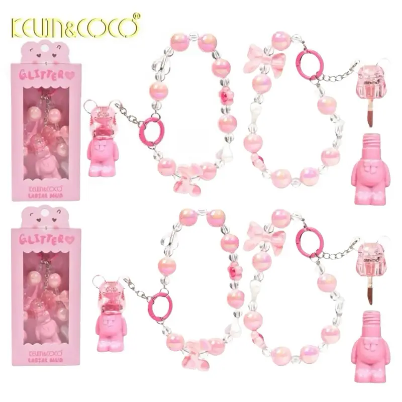 KCC Berry Kiss 2-Pc Matte Liquid Lipstick Bracelet Set with Pink Chain and Nozzle-Cosmetics-Long Lasting Liquid Lipstick Set