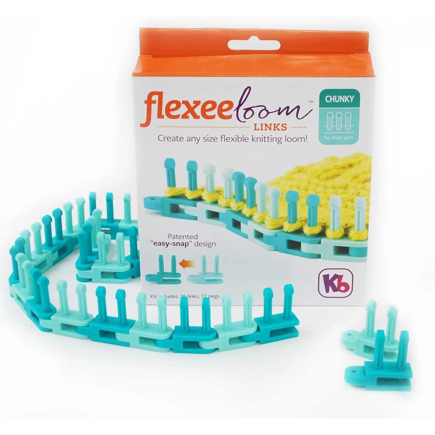 Flexee Loom Links Chunky, Large Gauge, for Bulky Yarn, 36 Links, 72 pegs