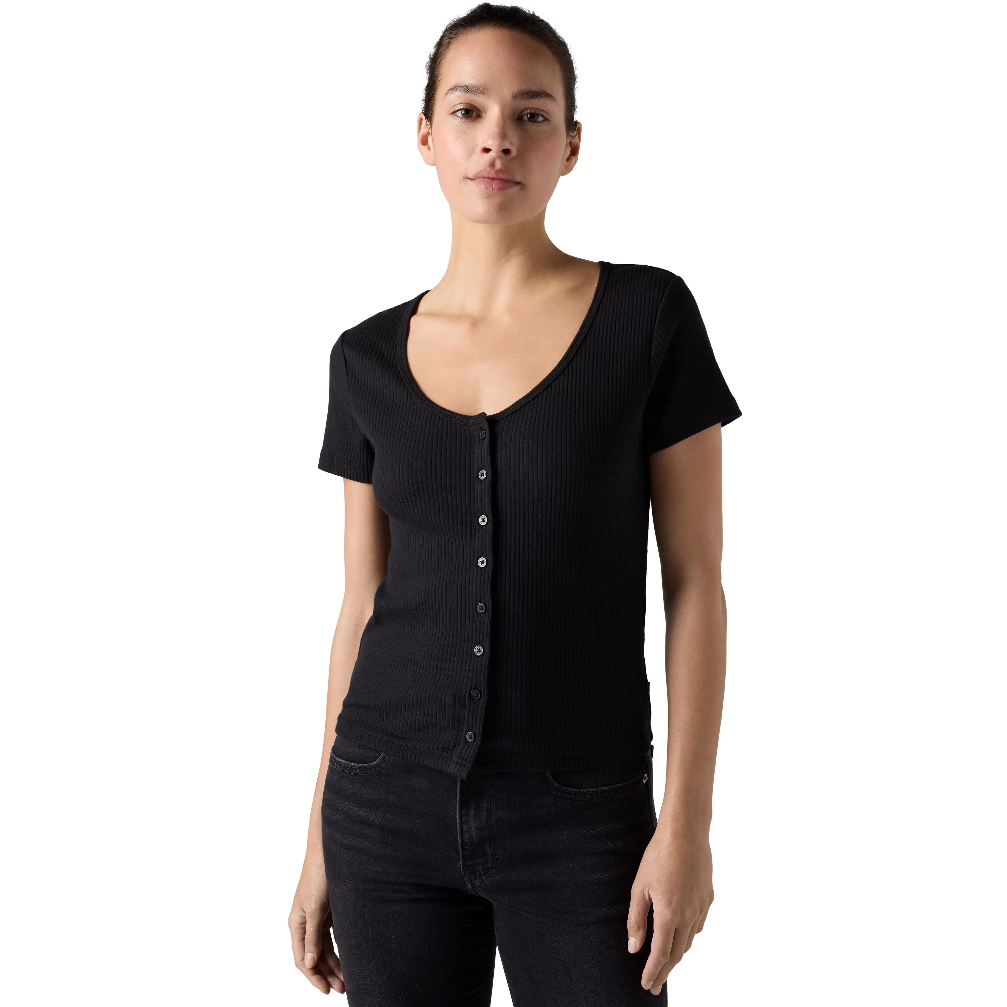 Austen Button-Up Short-Sleeve Top