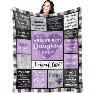 Daughter Gifts from Mom Dad, Mothers Day Christmas Birthday Gifts for Daughter Adult Throw Blanket