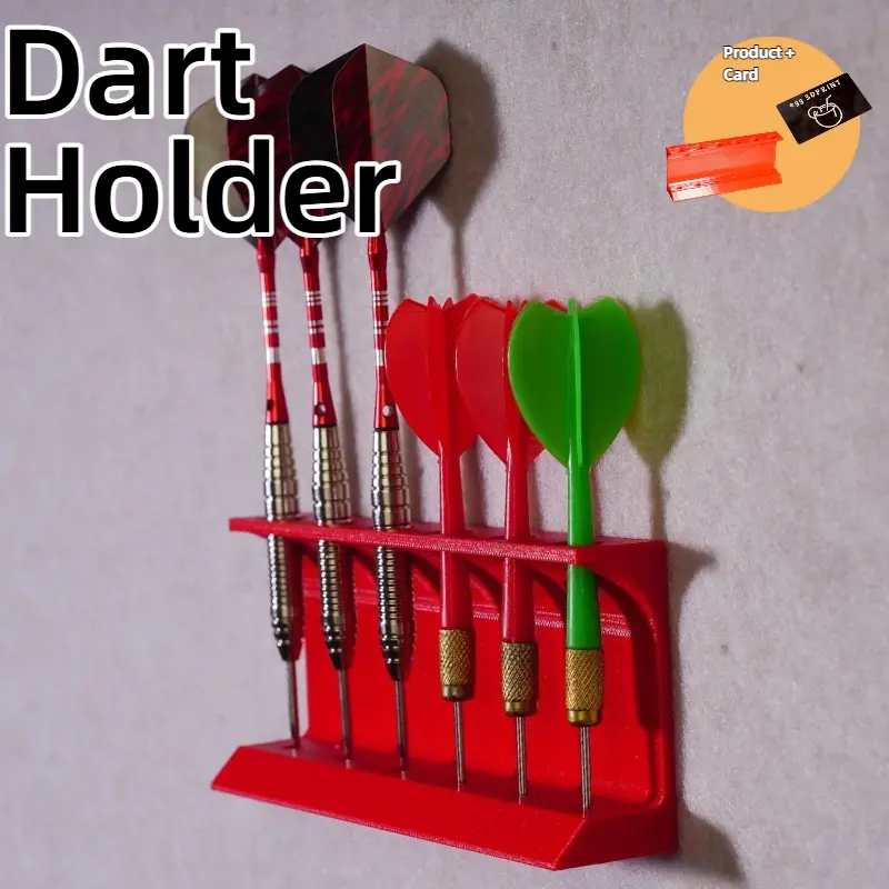 2PCS Stylish Red Dart Storage Rack - Wall Mounted or Desktop Stand for 6 Darts, Perfect Game Room Accessory & Home Decor