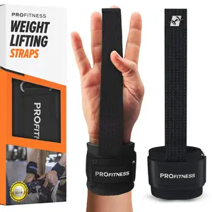 ProFitness Weight Lifting Straps - 10” Padded Neoprene Wrist Straps with Non-Slip Silicone Grip for Men & Women, Durable Gym Straps for Weightlifting