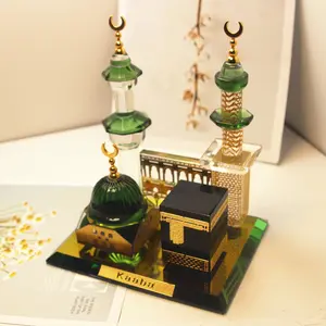 Classic Crystal Kaaba Model: A Beautiful Islamic Architecture Decoration for Your Desk Religious Ornaments