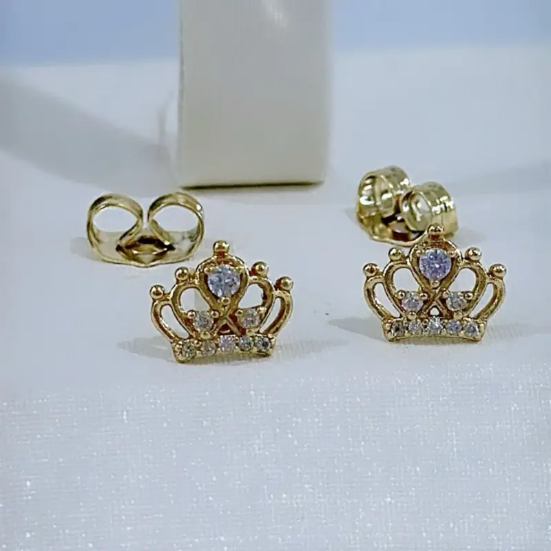 Crown Small Stud Earrings - Style #0400