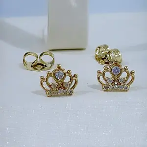 Crown Small Stud Earrings - Style #0400