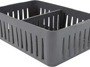 3 Compartment Stackable Bin with Adjustable Dividers | Drawer Organizer | Storage Basket | Good for Office | Desk Supplies