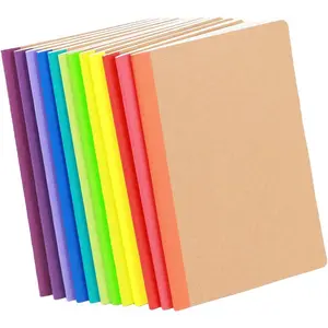 12 Kraft Notebooks, Journals in Bulk for Writing, Blank Paper Sketchbooks, 60 Pages Notebook, 8.3x5.5 Inch, A5 Size, Travel Journal Set, for Gifts, Students and Office Supplies