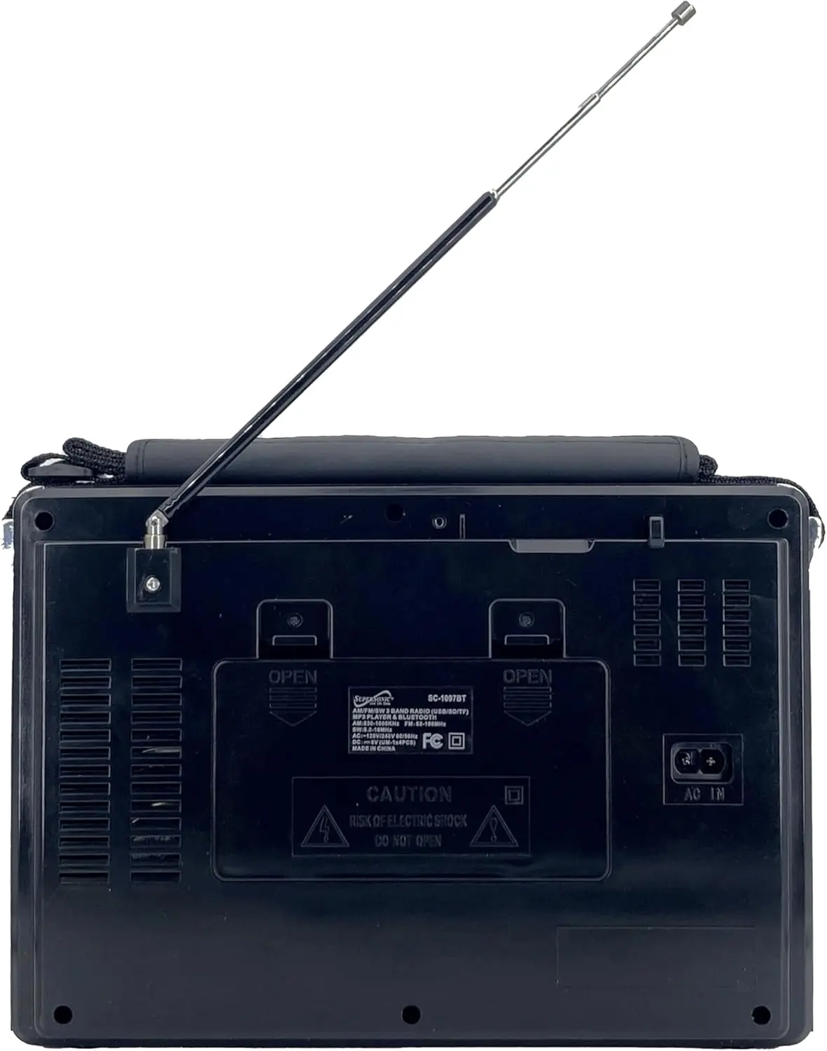 Supersonic SC-1097BT Retro AM/FM/SW 3-Band Portable Radio