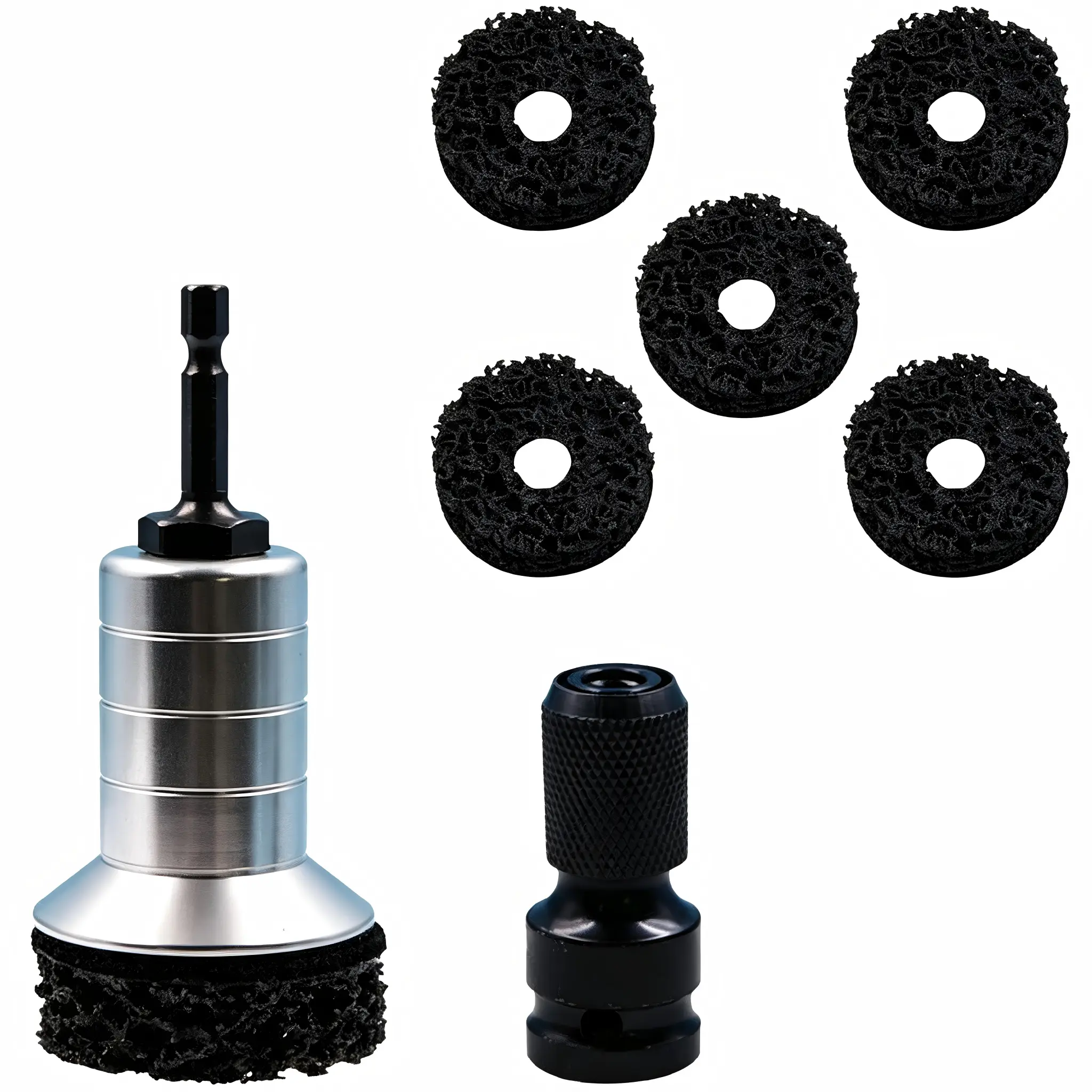 Wheel Hub Resurfacing Kit, Wheel Stud & Hub Cleaner for Fast Rust Removal on Lug Studs and Brake Rotors, Includes 5 Cleaning Pads, Compatible with 1/2” Wrenches & Electric Drills, Automotive Maintenance Tool for Cars
