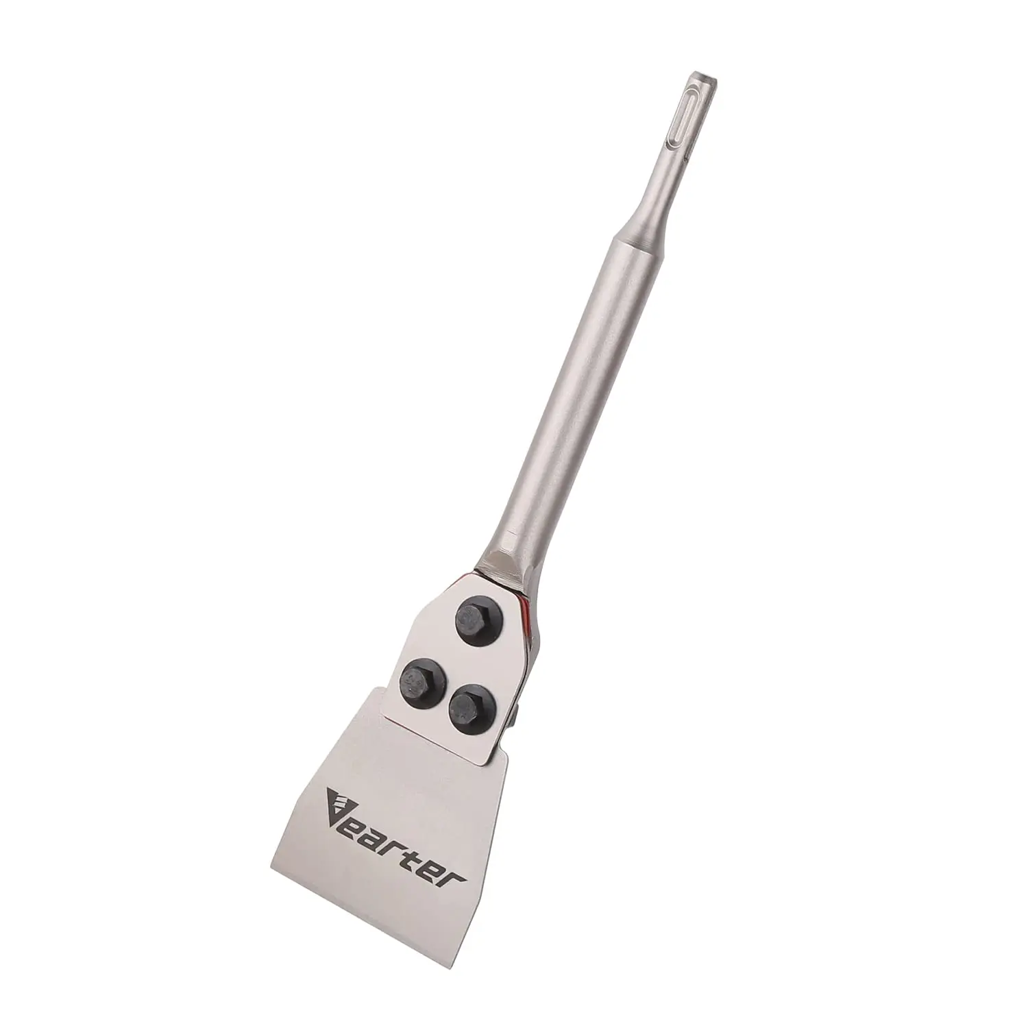 Vearter High Grade Hardened Steel Alloy SDS PLUS Electric Hammer Floor Scraper Tool, 75x300mm (3in x 12in) Replaceable Blade Hand Concrete Chisel Drill Bit with Bolt Lock Glue, Double Stack Washer for Tile Removal, Vibration Resistance