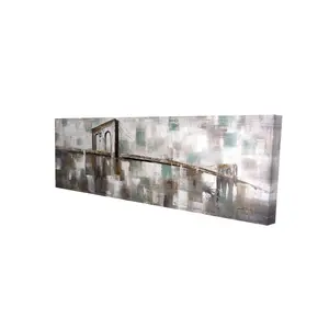 Begin Home Decor 2080-1648-CI200 16 x 48 in. Abstract Paint Spotted Bridge Canvas - Brown Cities Home Decor
