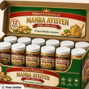 100% Haitian Peanut Butter, Manba Ayisyen Wholesale Pack of 12 Pumpkin Spread Gluten-Free Cinnamon