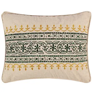 Kimpton Green Embroidered Pillow